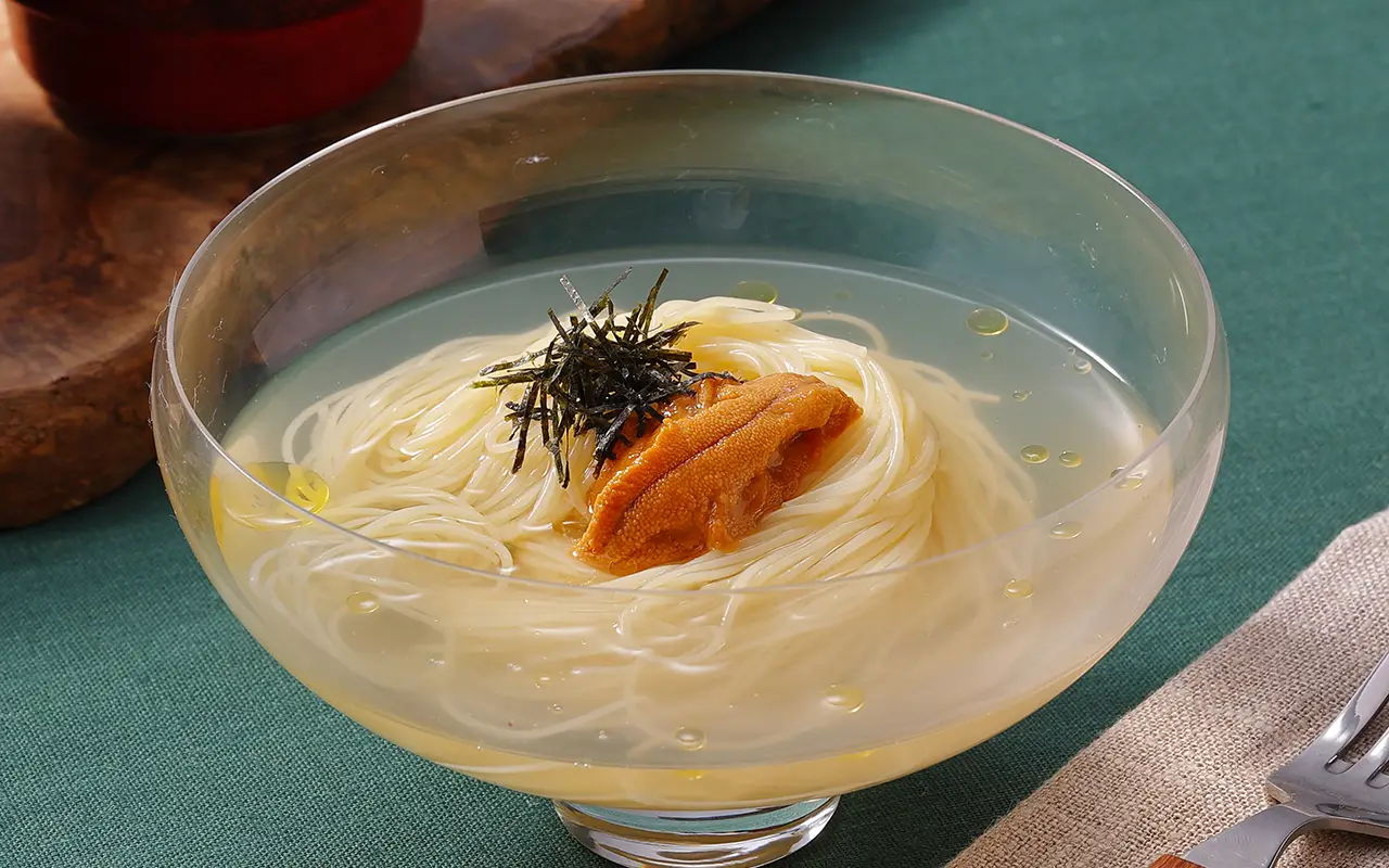 雲丹の冷製カッペリーニ